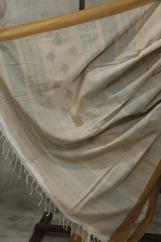 Off-White Bengal Cotton Saree - SROWBCS76