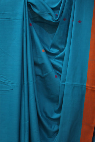 Aqua Green Bengal Cotton Saree - SRAGBCS98