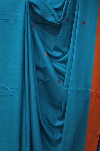 Blue Bengal Cotton Saree - SRBBCS98