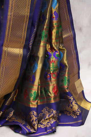 Dark Blue Gadwal Silk Saree - SRDBGSS402