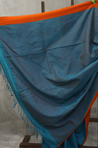 Blue Bengal Cotton Saree - SRBBCS98