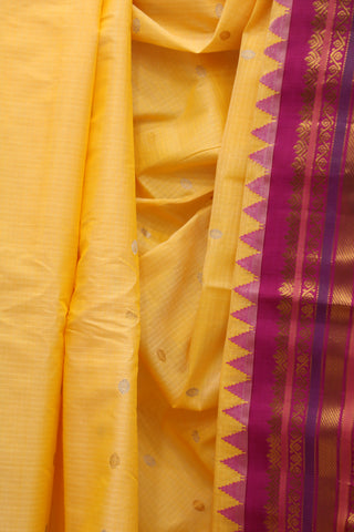 Amber Yellow Gadwal Cotton Silk Saree - SRAYGCSS25