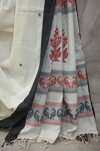 White Bengal Cotton Saree - SRWBCS95