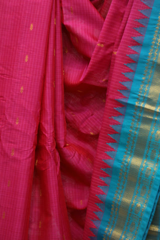 Pink Gadwal Cotton Silk Saree - SRPGCSS24