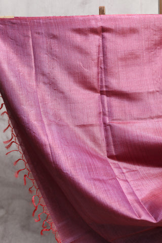 Wine Tussar Silk Saree - SRRTSS701