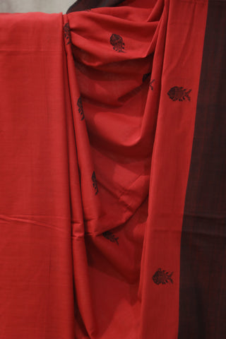 Red Bengal Cotton Saree - SRRBCS100