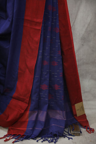 Blue Bengal Cotton Saree - SRBBCS101