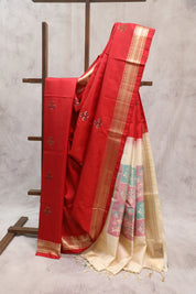 Red Soft Silk Saree - SRRSSS263