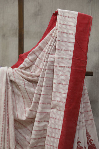 White Bengal Cotton Saree - SRWBCS89