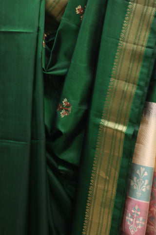 Dark Green Soft Silk Saree - SRDGSSS261