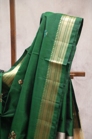 Dark Green Soft Silk Saree - SRDGSSS261