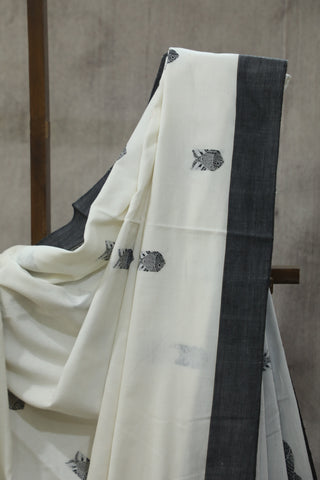 White Bengal Cotton Saree - SRWBCS99