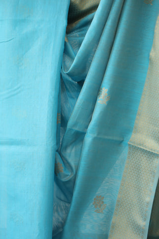 Sky Blue Maheshwari Saree - SRSBTMS154EX