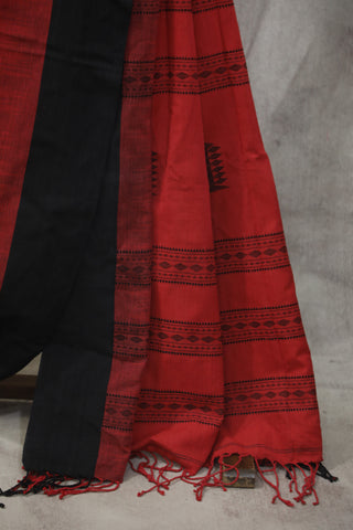 Red Bengal Cotton Saree - SRRBCS93