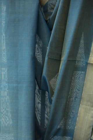 Blue Maheshwari Cotton Silk Saree - SRBMCS191EX