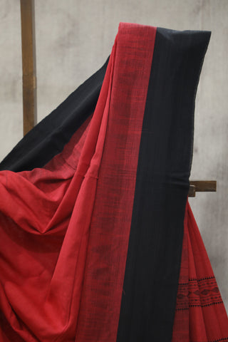 Red Bengal Cotton Saree - SRRBCS93