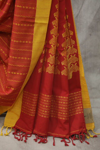 Red Bengal Cotton Saree - SRRBCS91