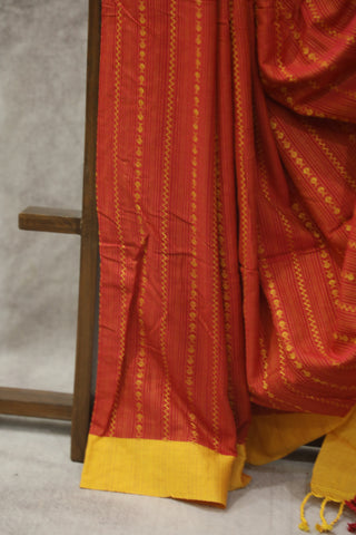 Red Bengal Cotton Saree - SRRBCS91