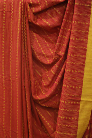 Red Bengal Cotton Saree - SRRBCS91