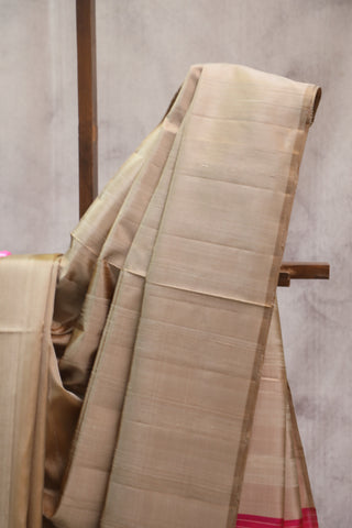 Beige Soft Silk Saree - SRBSSS281