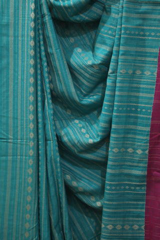 Green Bengal Cotton Saree - SRGBCS92