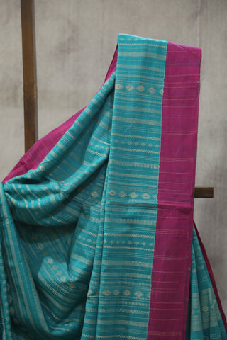 Green Bengal Cotton Saree - SRGBCS92