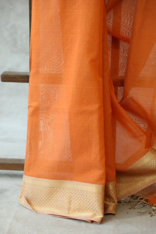 Orange Maheshwari Saree SROTMS194EX