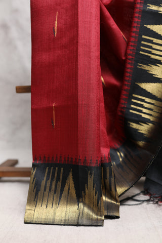 Maroon Raw Silk Saree - SRMRSS386