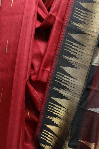 Maroon Raw Silk Saree - SRMRSS386