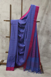 Blue Bengal Cotton Saree - SRBBCS90