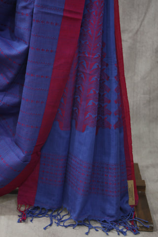 Blue Bengal Cotton Saree - SRBBCS90