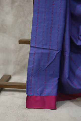 Blue Bengal Cotton Saree - SRBBCS90