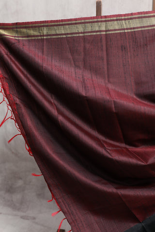 Maroon Raw Silk Saree - SRMRSS386