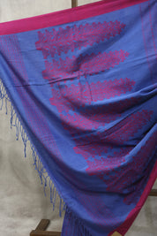 Blue Bengal Cotton Saree - SRBBCS90