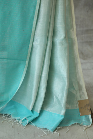 Blue Maheshwari Organza Silk Saree-SRBMOSS07EX