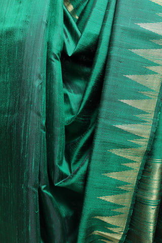 Green Raw Silk Saree - SRGRSS387