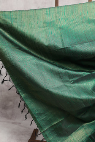 Green Raw Silk Saree - SRGRSS417