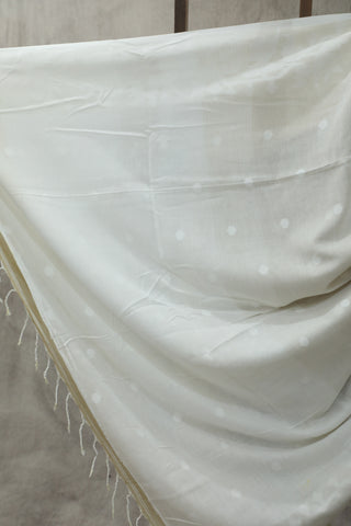 Beige Mul Cotton Jamdani Saree-SRBMCJS138