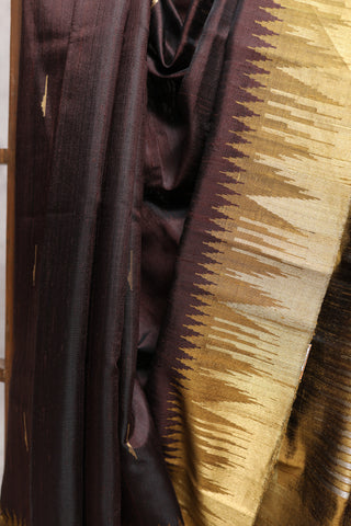 Brown Raw Silk Saree - SRBRSS383