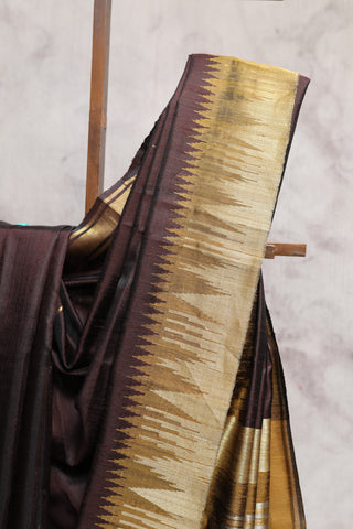 Brown Raw Silk Saree - SRBRSS383