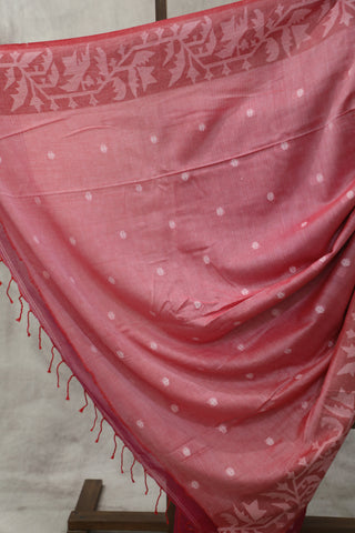 Pink Mul Cotton Jamdani Saree-SRPMCJS136