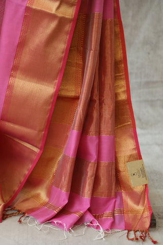 Pink Maheshwari Cotton Silk Saree - SRPMCS172EX