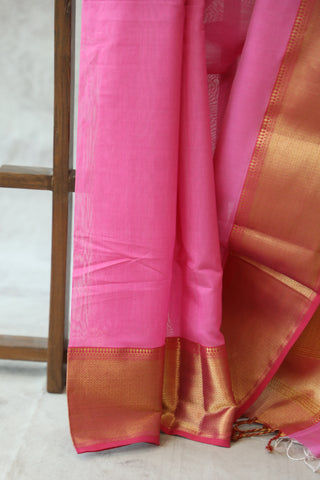 Pink Maheshwari Cotton Silk Saree - SRPMCS172EX