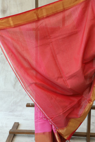 Pink Maheshwari Cotton Silk Saree - SRPMCS172EX