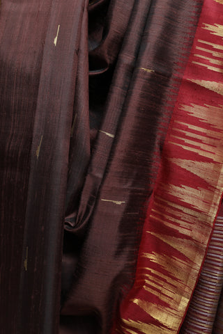 Dark Brown Raw Silk Saree - SRVRSS403EX