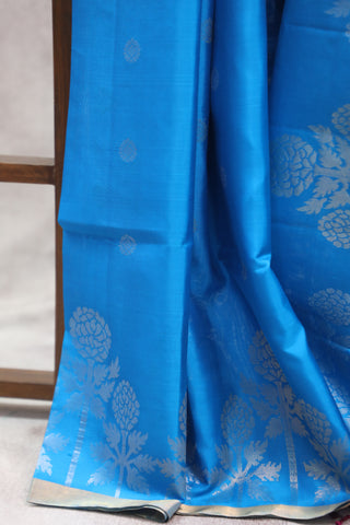 Blue Soft Silk Saree - SRBSSS293