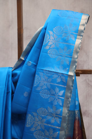 Blue Soft Silk Saree - SRBSSS293