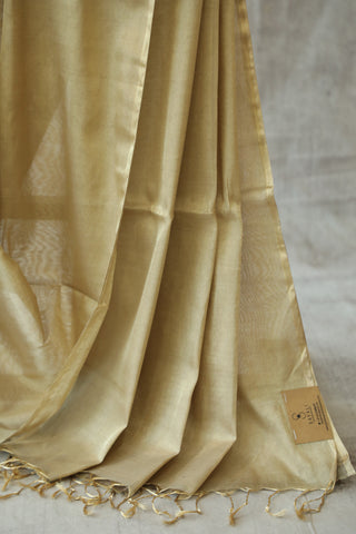 Light Gold Tissue Maheshwari Saree - SRLGTMS136EX