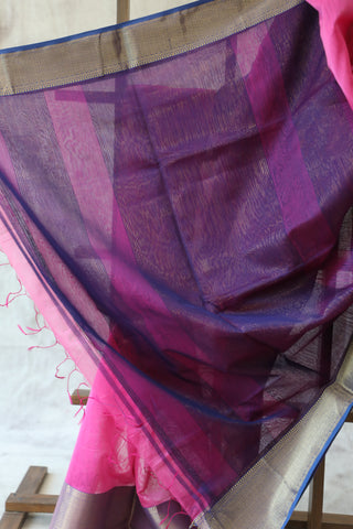 Pink Cotton Silk Maheshwari Saree - SRPCSMS327