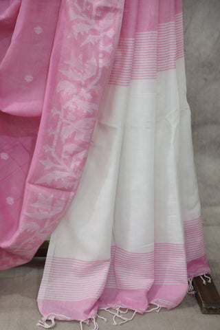 Cotton Candy Mul Cotton Jamdani Saree-SRCCMCJS158